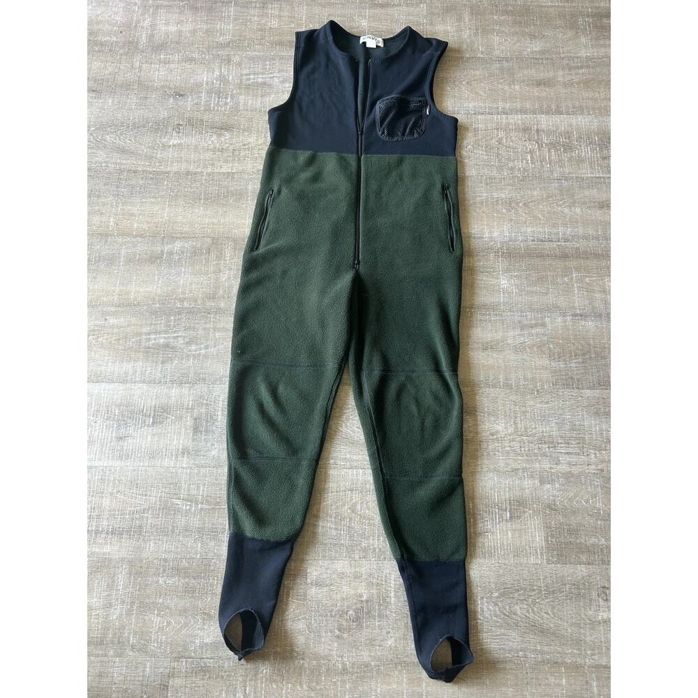 Vintage Orvis USA Polartec Fleece Wader Liner Bib Mens L Stirrup Foot Green EUC